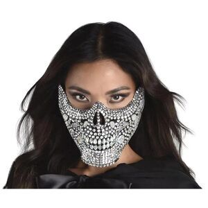 New Amscan Women's Glam Reaper Half Face Adult Halloween Costume Mask